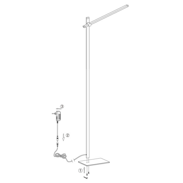 Moderne aluminium kunststof vloerlamp zwart Mexlite Stekk - Image 9