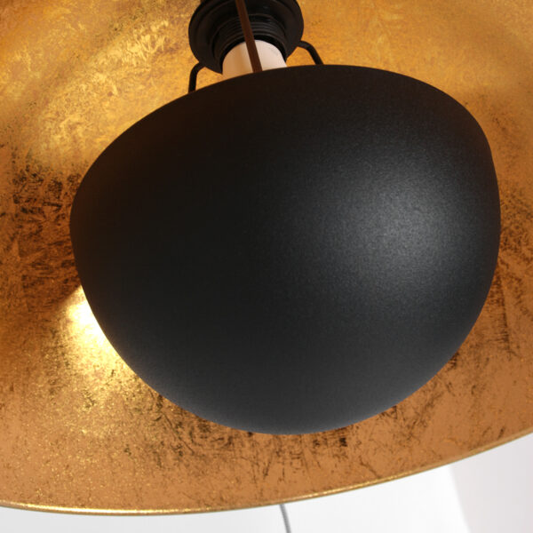 Industriële zwarte vloerlamp gouden zonnebloemkap Mexlite Sunflower - Image 12