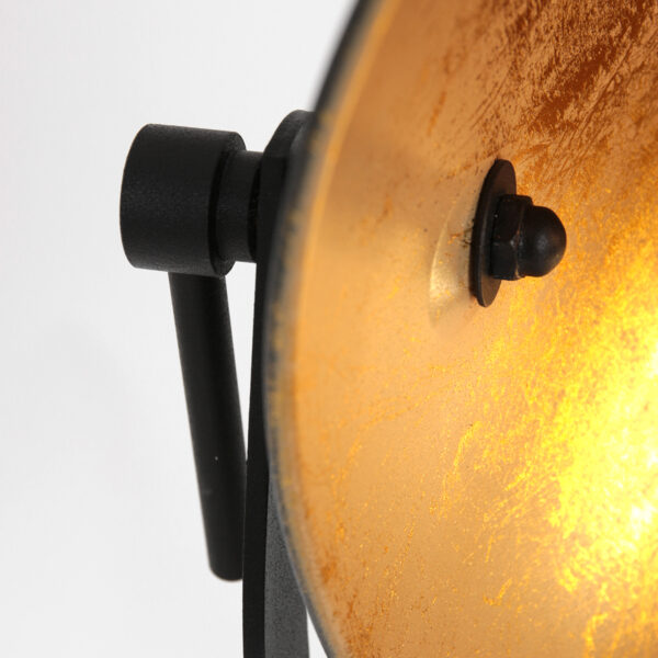 Industriële zwarte vloerlamp gouden zonnebloemkap Mexlite Sunflower - Image 13