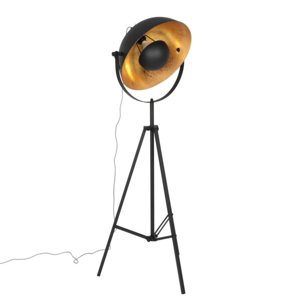 Industriële zwarte vloerlamp gouden zonnebloemkap Mexlite Sunflower - Image 10
