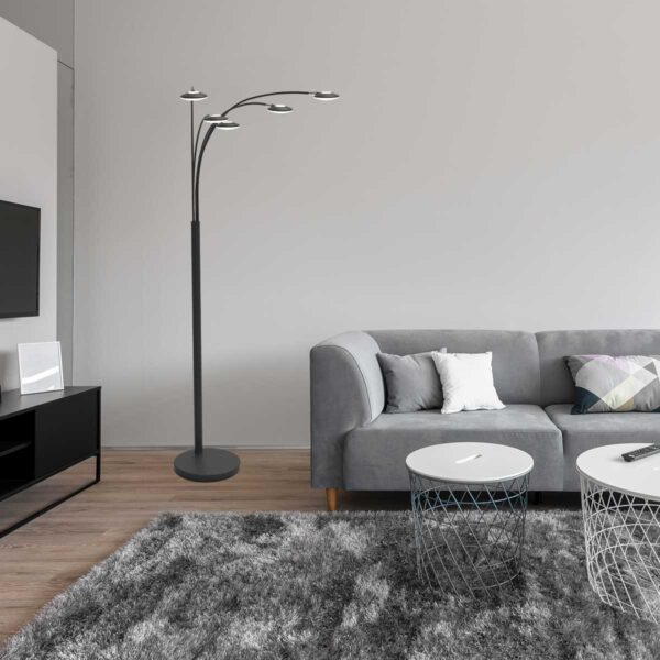 Moderne zwarte metalen vloerlamp Mexlite Synna - Image 2