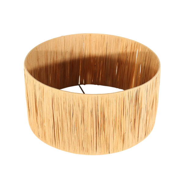 Zwarte vloerlamp hout kap gras  Mexlite Triek - Image 4