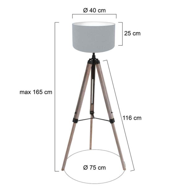 Retro vloerlamp hout zwart Mexlite Triek - Image 5