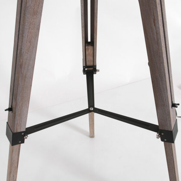 Zwarte vloerlamp hout kap gras  Mexlite Triek - Image 10