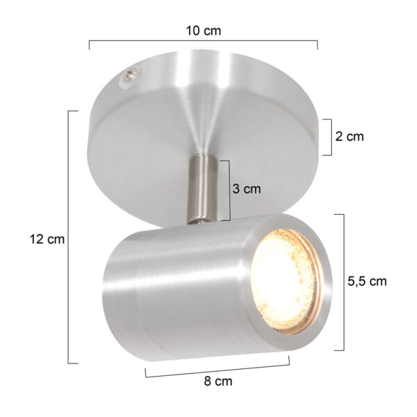 Moderne metalen stalen spot Mexlite Upround led - Image 5