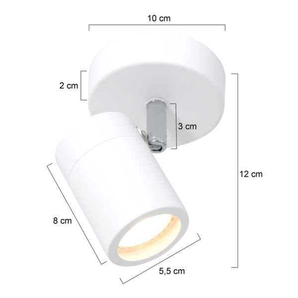 Moderne witte metalen spot Mexlite Upround led - Image 5