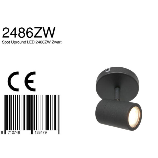 Moderne zwarte metalen spot Mexlite Upround led - Image 6
