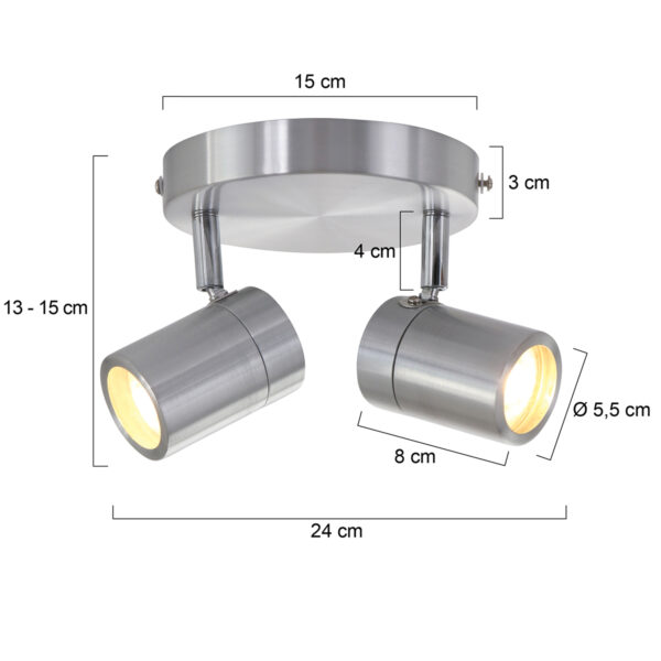 Moderne stalen spot metaal Mexlite Upround led - Image 5