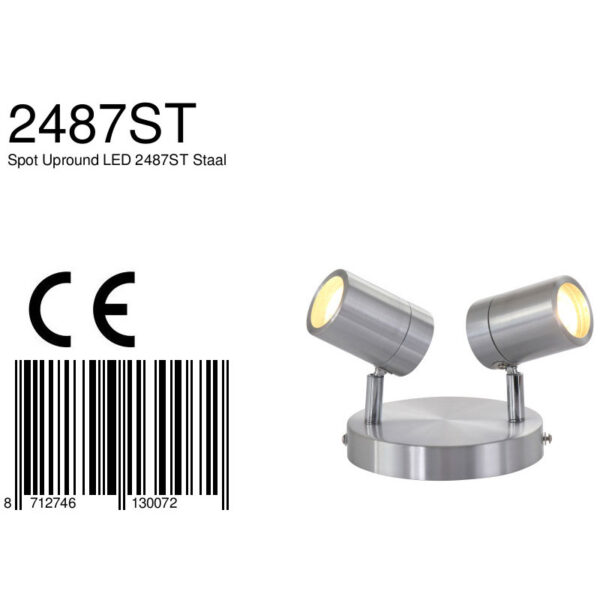 Moderne stalen spot metaal Mexlite Upround led - Image 6