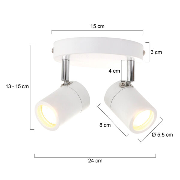 Moderne metalen witte spot Mexlite Upround led - Image 6