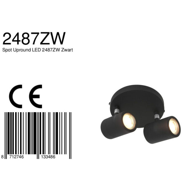 Moderne metalen zwarte spot Mexlite Upround led - Image 6