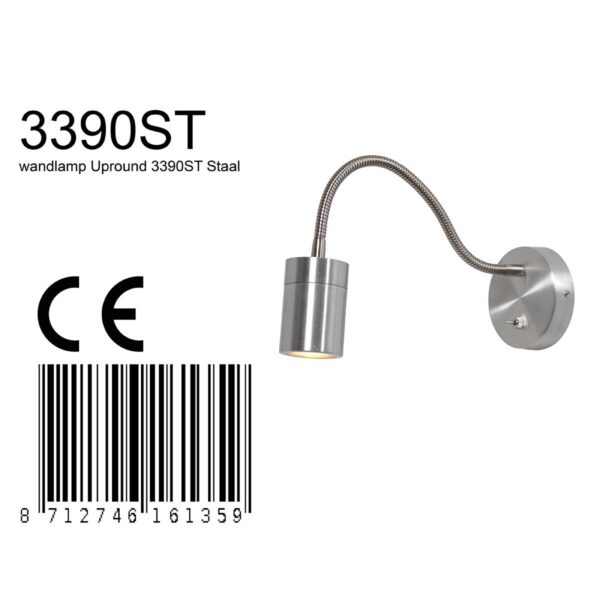 Moderne buigzame stalen wandlamp Mexlite Upround - Image 7
