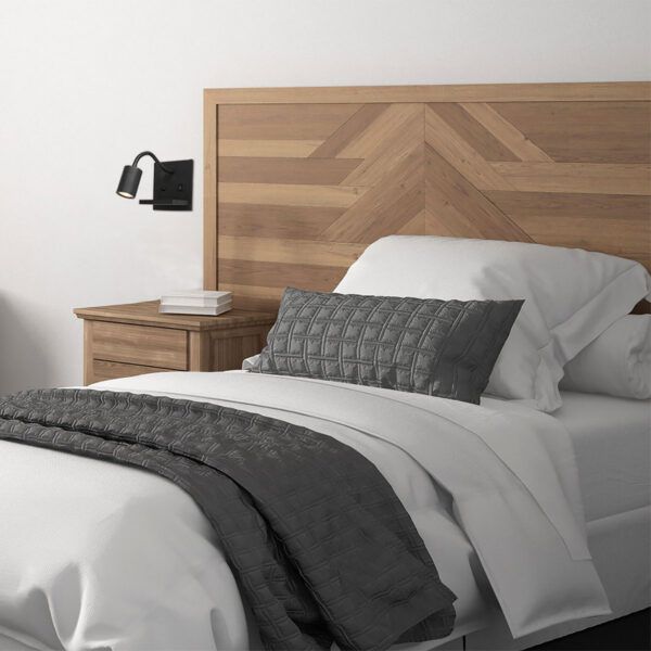 Moderne vierkante buigbare wandlamp zwart Mexlite Upround - Image 2