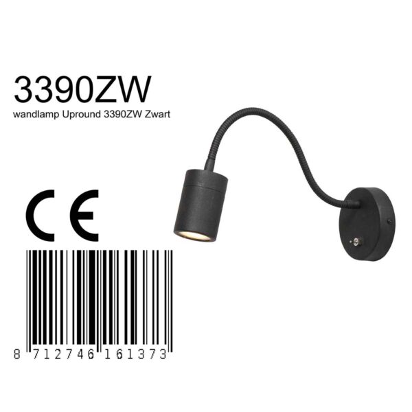 Compacte ronde wendbare wandlamp zwart Mexlite Upround - Image 7