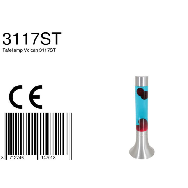 Stalen lavalamp met rode lava Mexlite Volcan - Image 6