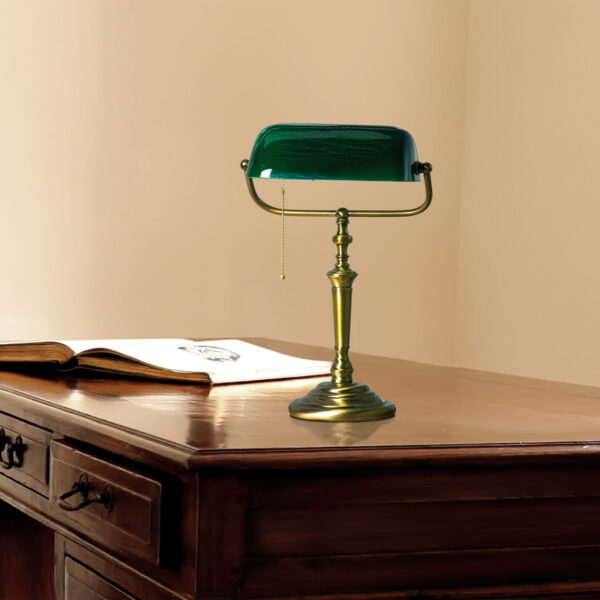 Steinhauer De Rio notarislamp - 39 cm hoog - kantelbaar - bankierslamp - brons en groen - Image 3