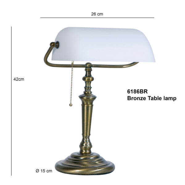 Steinhauer Ancilla bankierslamp - notarislamp - klassiek - 39 cm hoog - kantelbaar - met trekkoord - Image 6