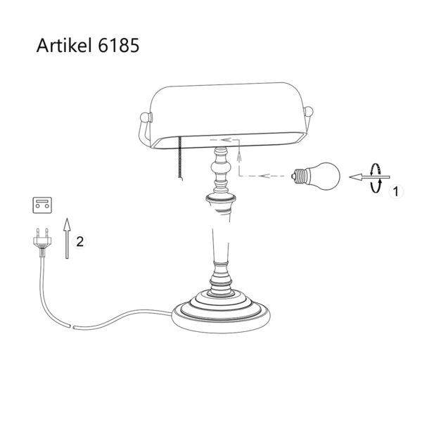 Steinhauer De Rio notarislamp - 39 cm hoog - kantelbaar - bankierslamp - brons en groen - Image 9
