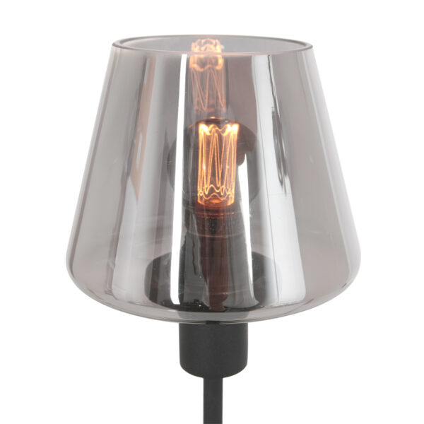 Steinhauer Ancilla tafellamp - rookglazen kap - 33 cm hoog - modern - E14 - zwart - Image 3