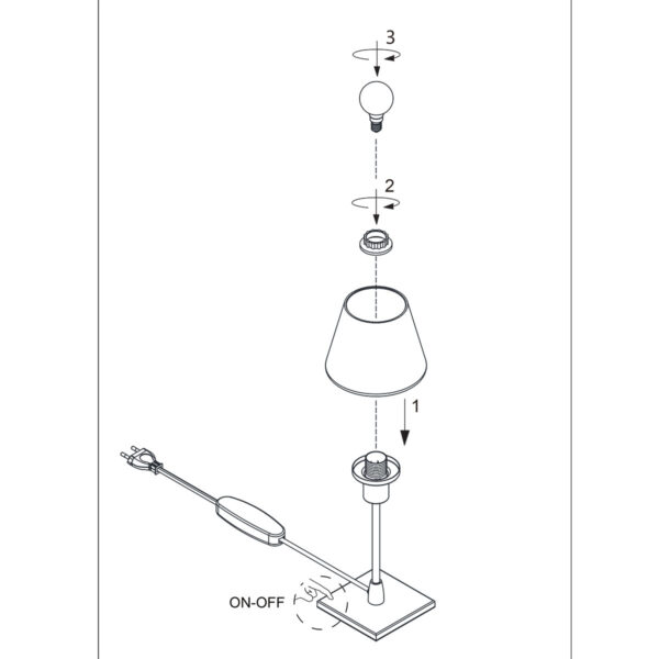 Steinhauer Ancilla tafellamp - rookglazen kap - 33 cm hoog - modern - E14 - zwart - Image 7