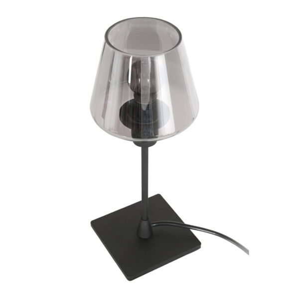Steinhauer Ancilla tafellamp - rookglazen kap - 33 cm hoog - modern - E14 - zwart - Image 8