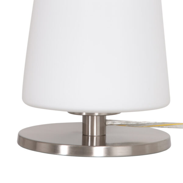 Steinhauer Ancilla tafellamp - melkglazen kap - 24 cm hoog - modern - E27 -zwart - Image 3
