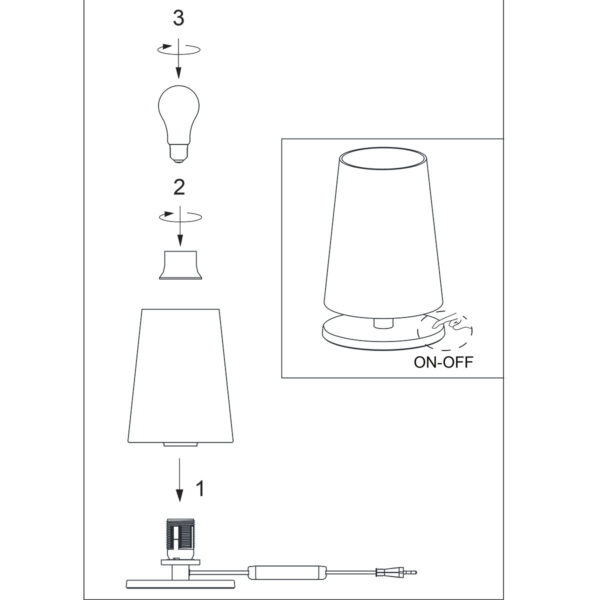Steinhauer Ancilla tafellamp - melkglazen kap - 24 cm hoog - modern - E27 -zwart - Image 7