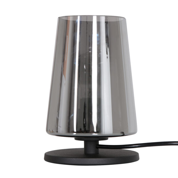 Steinhauer Ancilla tafellamp - rookglazen kap - 24 cm hoog - modern - E27 -zwart - Image 11