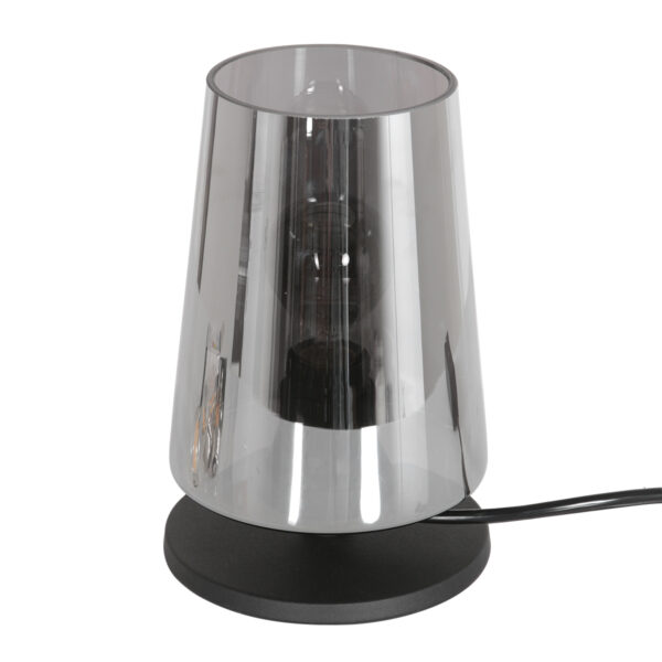 Steinhauer Ancilla tafellamp - rookglazen kap - 24 cm hoog - modern - E27 -zwart - Image 10