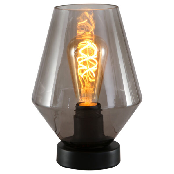 Steinhauer Ancilla tafellamp - rookglas - E25 - Ø17 cm - 24 cm hoog - zwart - Image 4