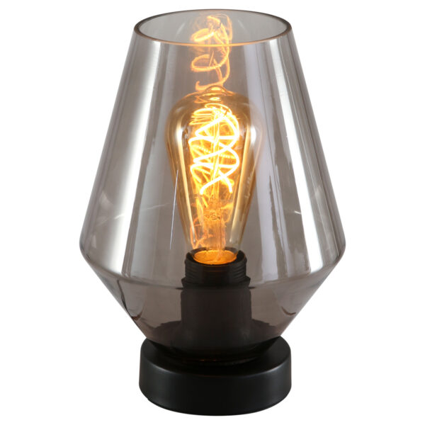 Steinhauer Ancilla tafellamp - rookglas - E25 - Ø17 cm - 24 cm hoog - zwart - Image 5