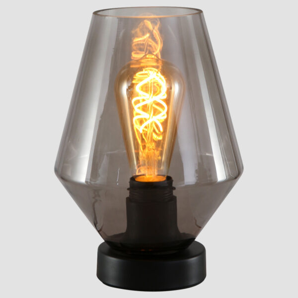 Steinhauer Ancilla tafellamp - rookglas - E25 - Ø17 cm - 24 cm hoog - zwart - Image 10