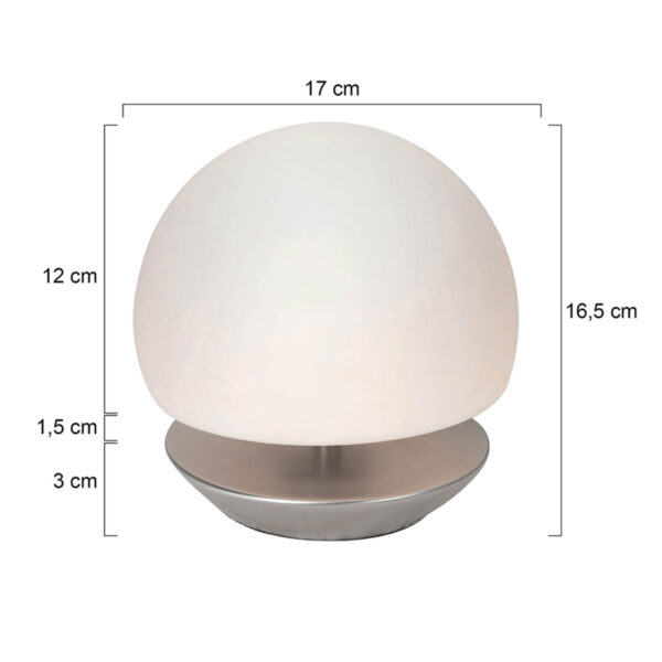 Steinhauer Ancilla tafellamp - 16,5 cm hoog - ingebouwd LED - touchdimmer - staal - Image 7