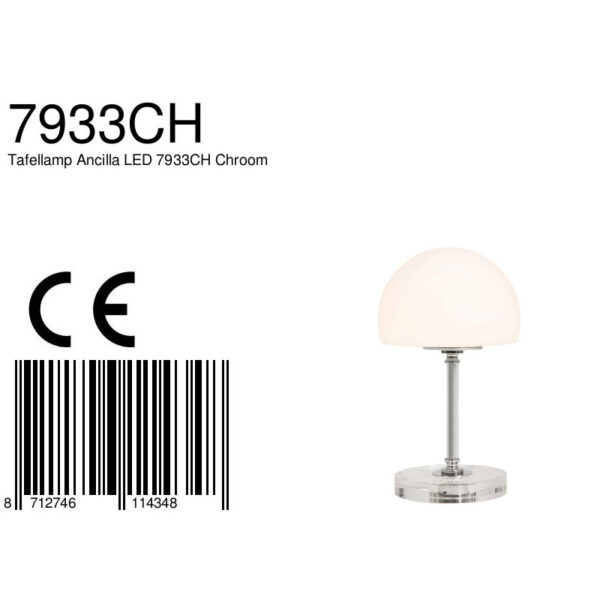 Steinhauer Ancilla tafellamp - 30 cm hoog - 4 standen dimbaar - touchdimmer - chroom - Image 7