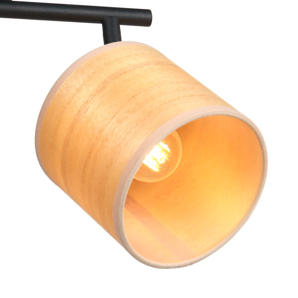 Tweelichts spot zwart bamboe kappen Mexlite Bambus - Image 3
