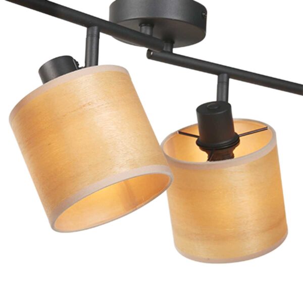 Vierlichts spot zwart kappen bamboe Mexlite Bambus - Image 8