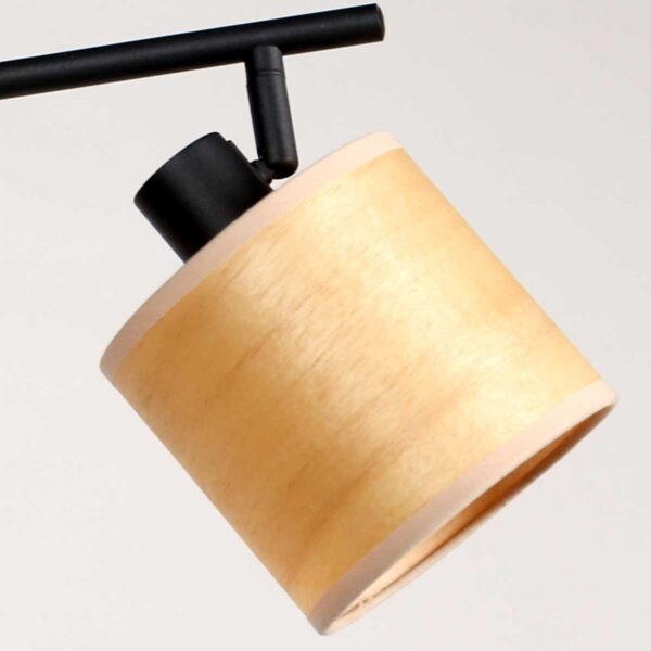 Vierlichts spot zwart kappen bamboe Mexlite Bambus - Image 9