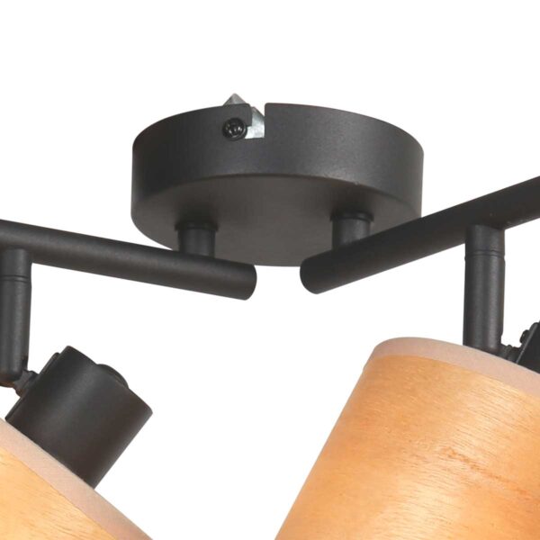 Vierlichts spot zwart kappen bamboe Mexlite Bambus - Image 10