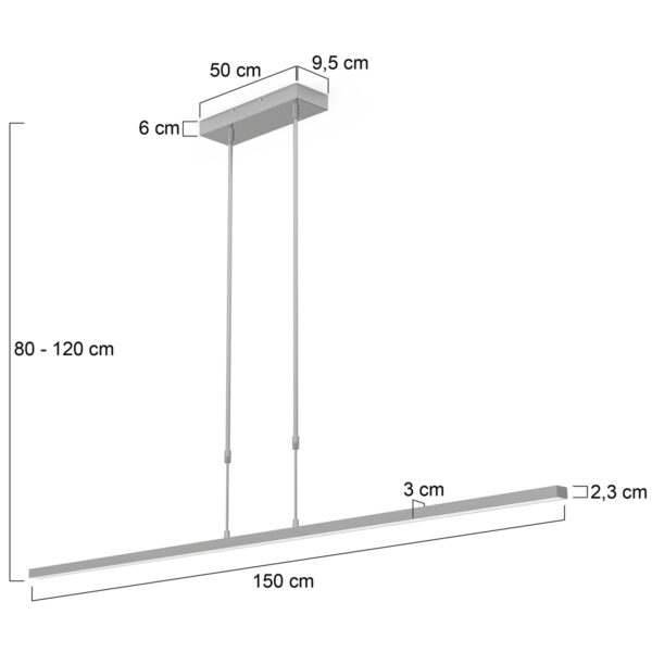 Steinhauer Bande hanglamp – Ingebouwd (LED) – zwart - Image 2