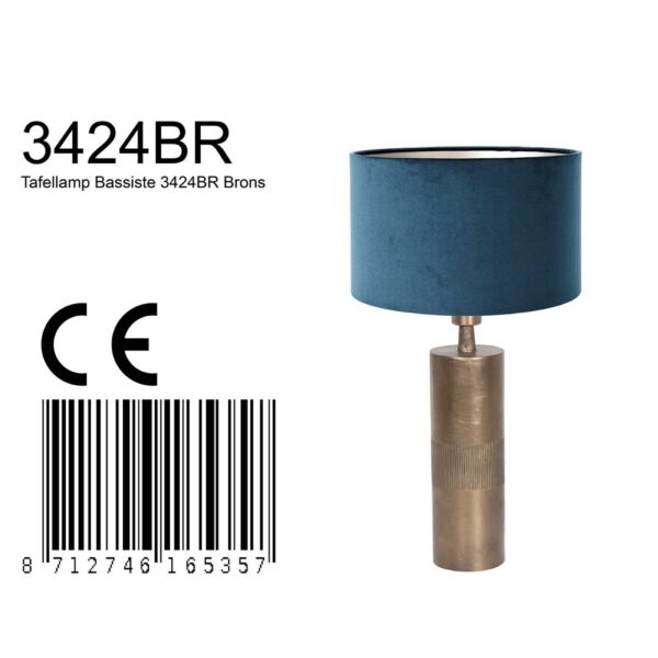 Steinhauer Bassiste tafellamp – ø 30 cm –– blauw en brons - Afbeelding 7
