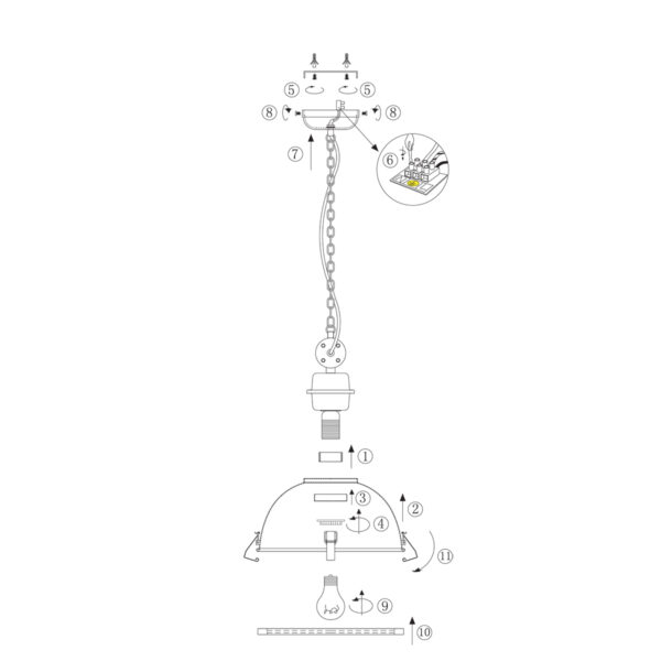 Steinhauer Bikkel hanglamp - ø32 cm - in hoogte verstelbaar - E27 - zwart met staal - Image 7