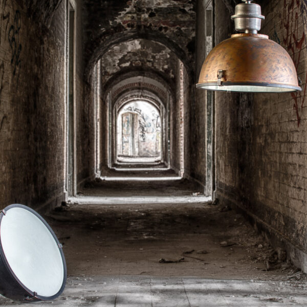 Steinhauer Bikkel industriële hanglamp - Ø42 cm - met glasplaat onderzijde - verweerd bruin - Image 3