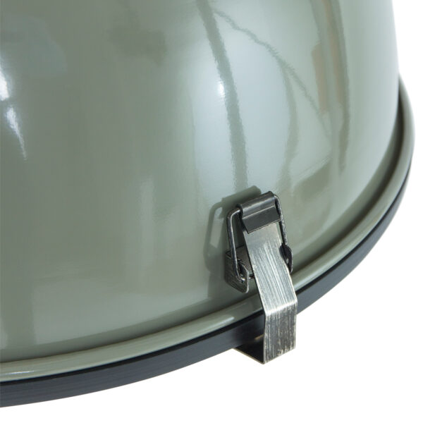 Steinhauer Bikkel industriële hanglamp - Ø42 cm - met glasplaat onderzijde - olijf groen - Image 4