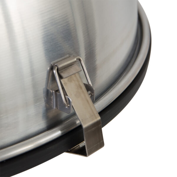 Steinhauer Bikkel industriële hanglamp - Ø42 cm - met glasplaat onderzijde - glimmend staal - Image 5
