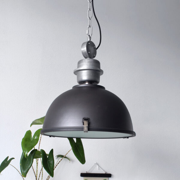 Steinhauer Bikkel fabriekslamp - glasplaat - Ø42 cm - robuuste details - zwart - Image 3