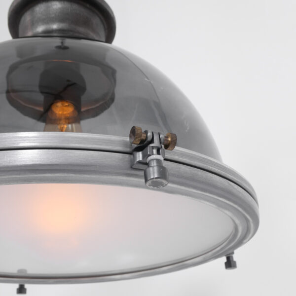 Steinhauer Bikkel hanglamp - rookglas - Ø40 cm - industriële details - grijs - Image 5