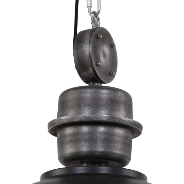 Steinhauer Bikkel XXL hanglamp - industrieel - ø52 cm - met glasplaat - zwart - Image 5