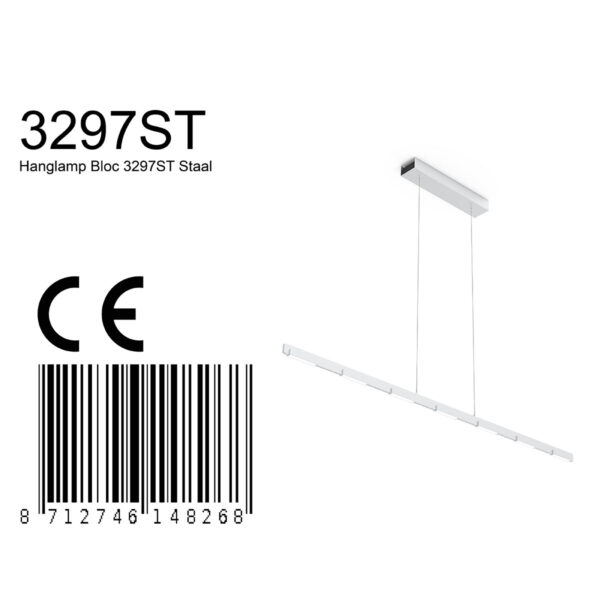 Steinhauer Bloc hanglamp – Ingebouwd (LED) – staal en transparant - Image 6