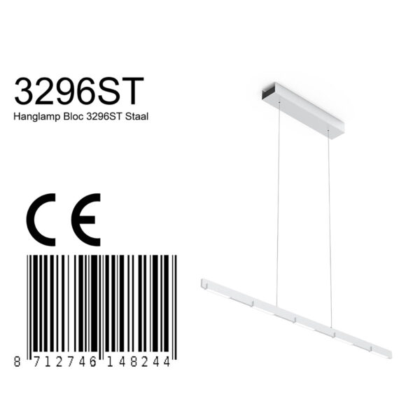 Steinhauer Bloc hanglamp – Ingebouwd (LED) – staal en transparant - Image 6