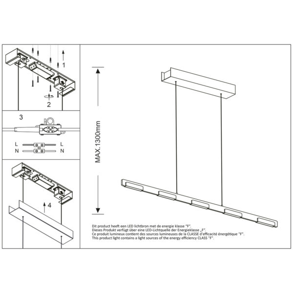 Steinhauer Bloc hanglamp – Ingebouwd (LED) – staal en transparant - Image 7